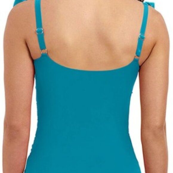 Profile by Gottex Tutti Frutti Solid Women’s Ruffle Square Neck Tankini Top NEW! - Picture 6 of 9